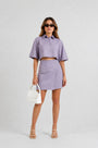 Crop Top and Skirt Co-ord Set – Lilac