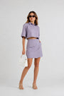 Crop Top and Skirt Co-ord Set – Lilac