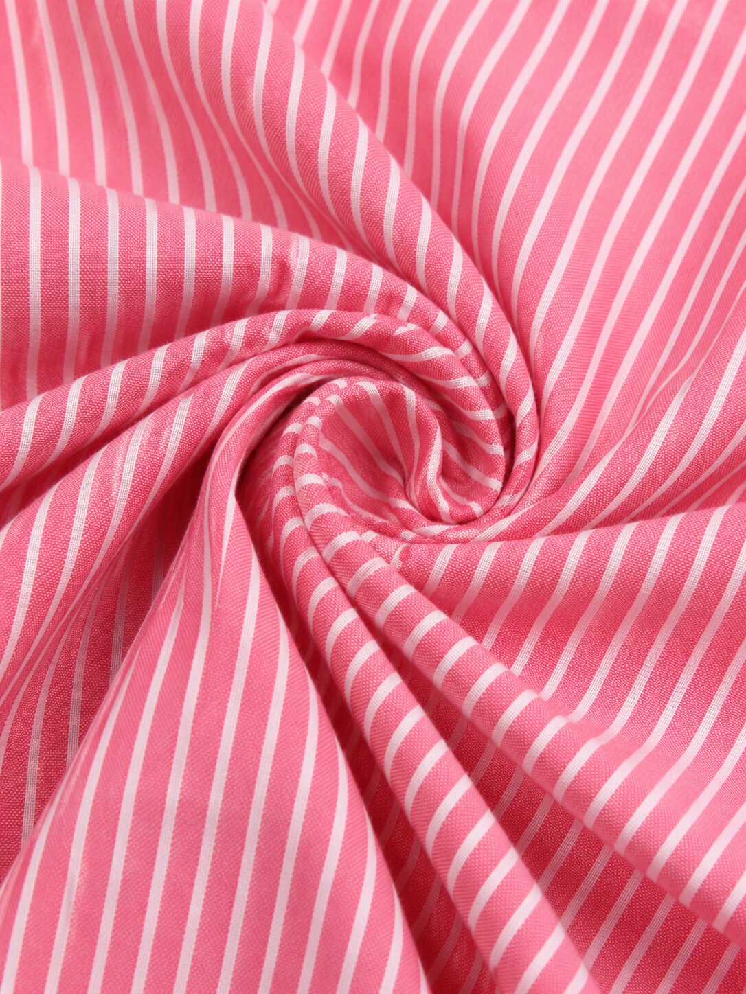 Striped Asymmetric Hem Tie-Up Wrap Top – Pink