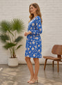 Floral Puff-Sleeve Mini Dress – Blue
