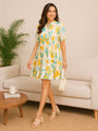 Floral Tiered Mini Dress – White