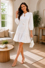 Tiered Shirt Dress – White