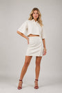 Crop Top and Skirt Co-ord Set – Cream