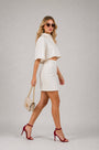 Crop Top and Skirt Co-ord Set – Cream