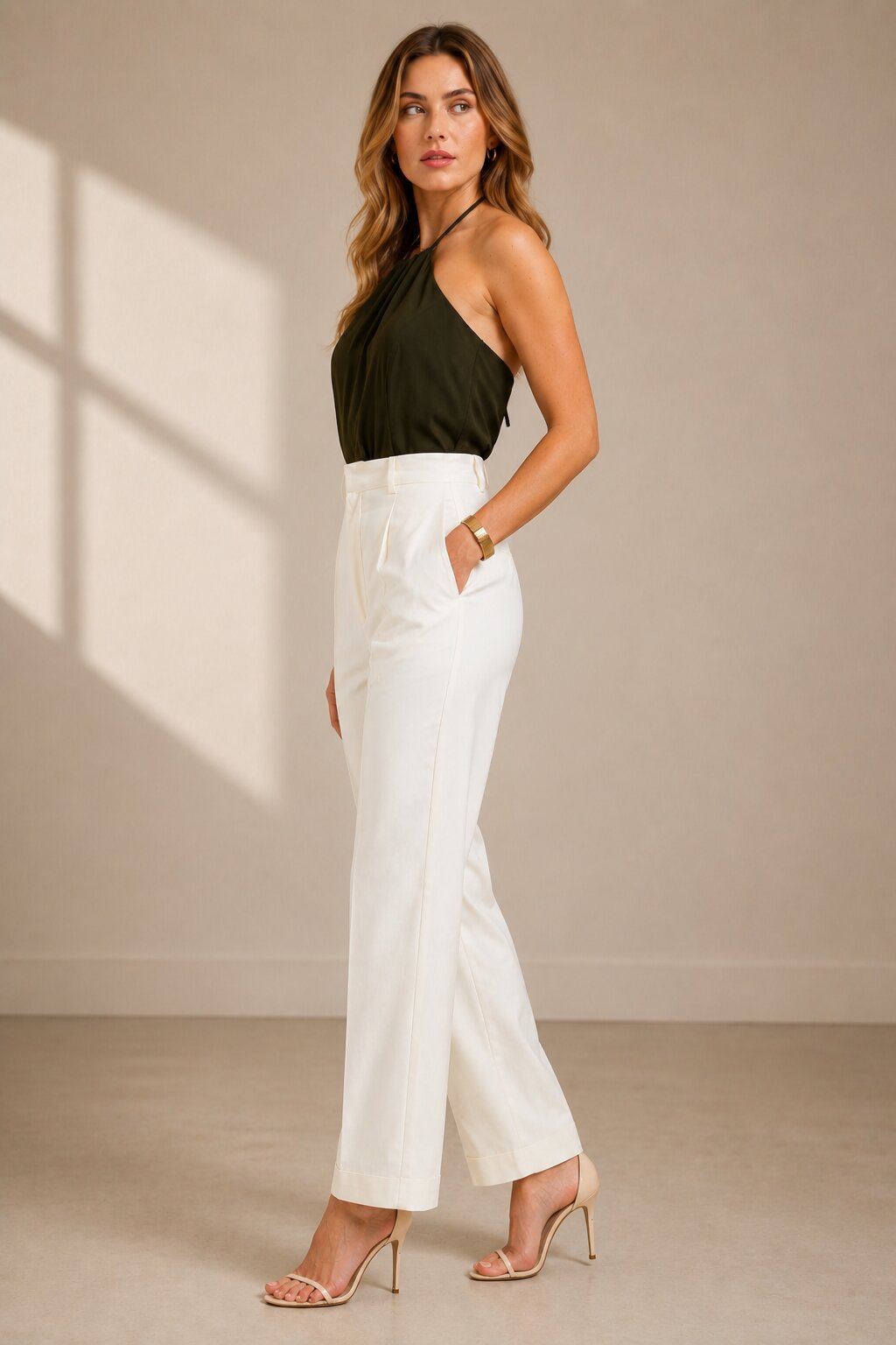 High-Rise Tailored Trousers – Default