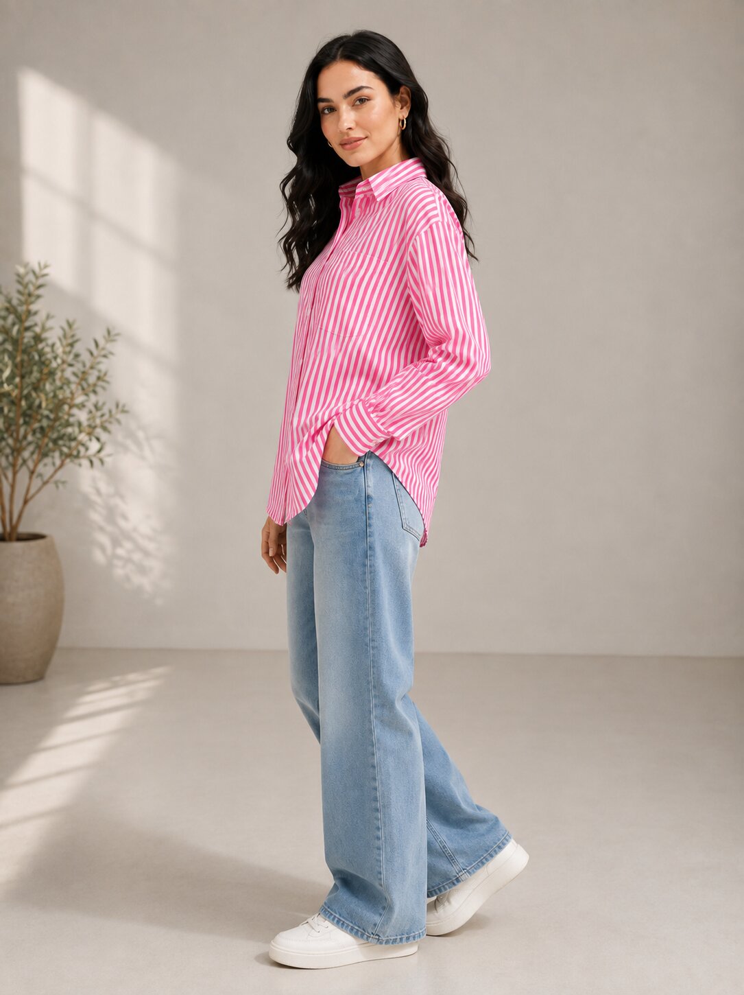 Slub Fabric Shirt – Pink