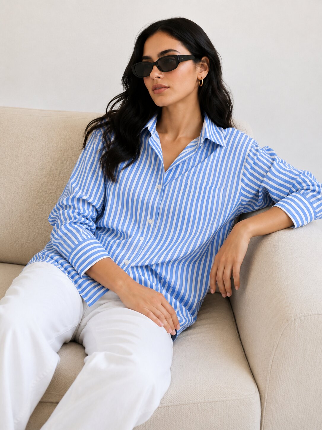 Slub Fabric Shirt – Blue