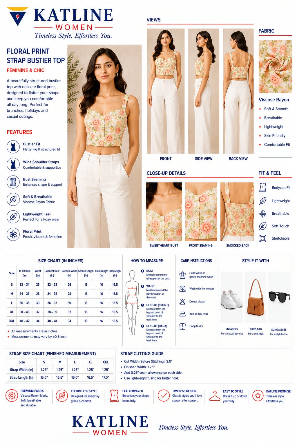 Floral Bustier Crop Top – Multi