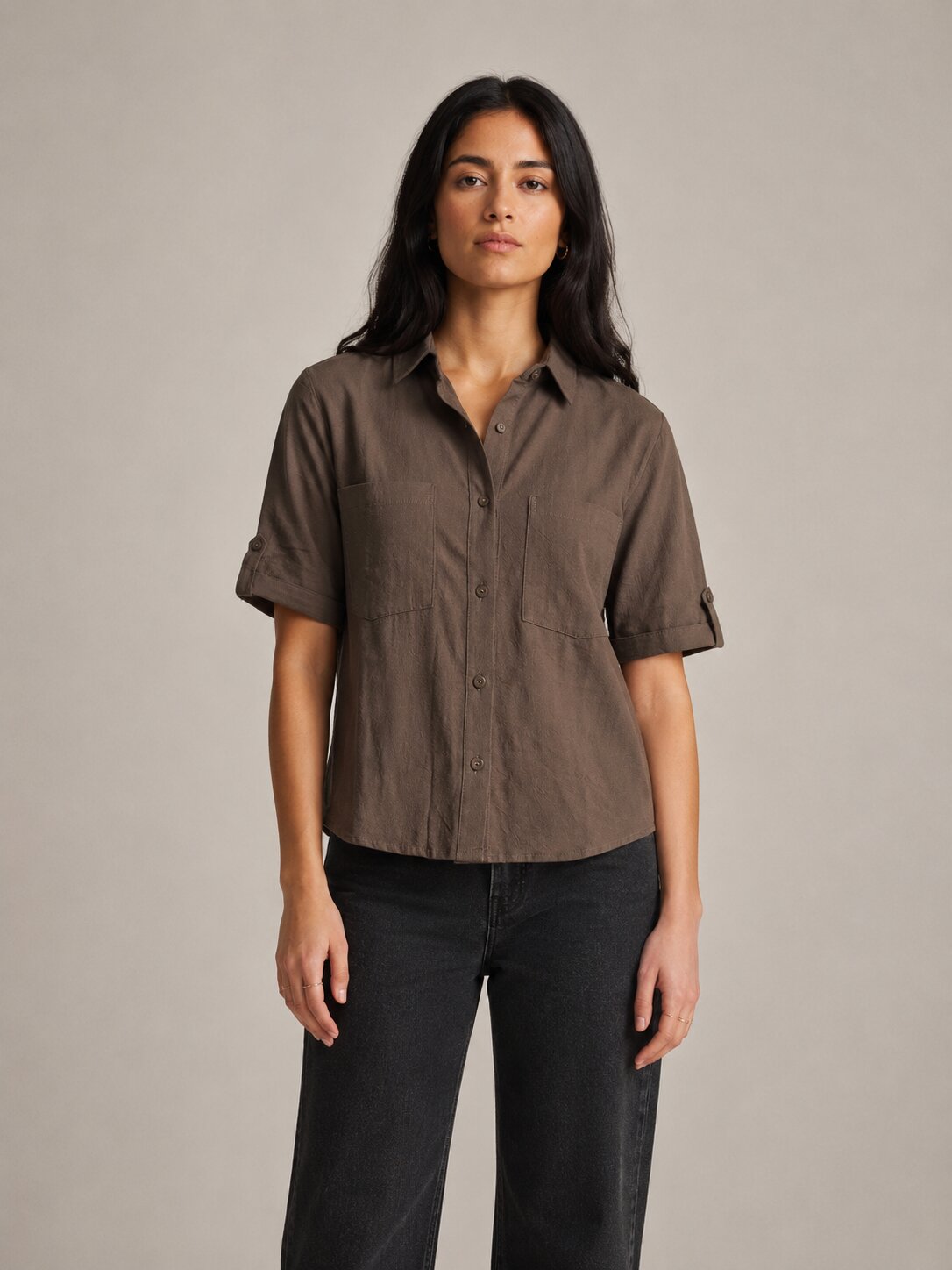 Classic Cotton Shirt – Brown