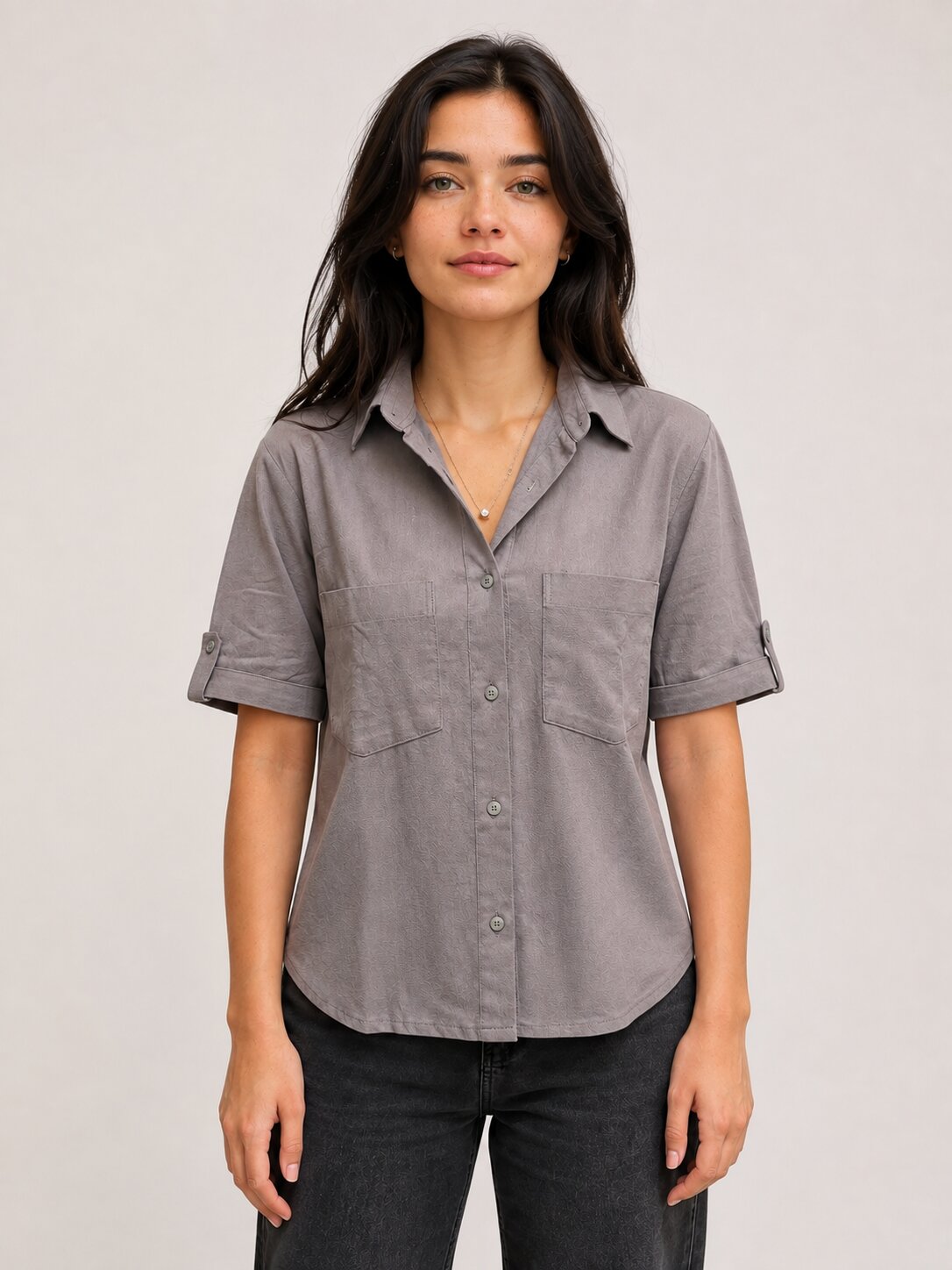 Classic Cotton Shirt – Grey