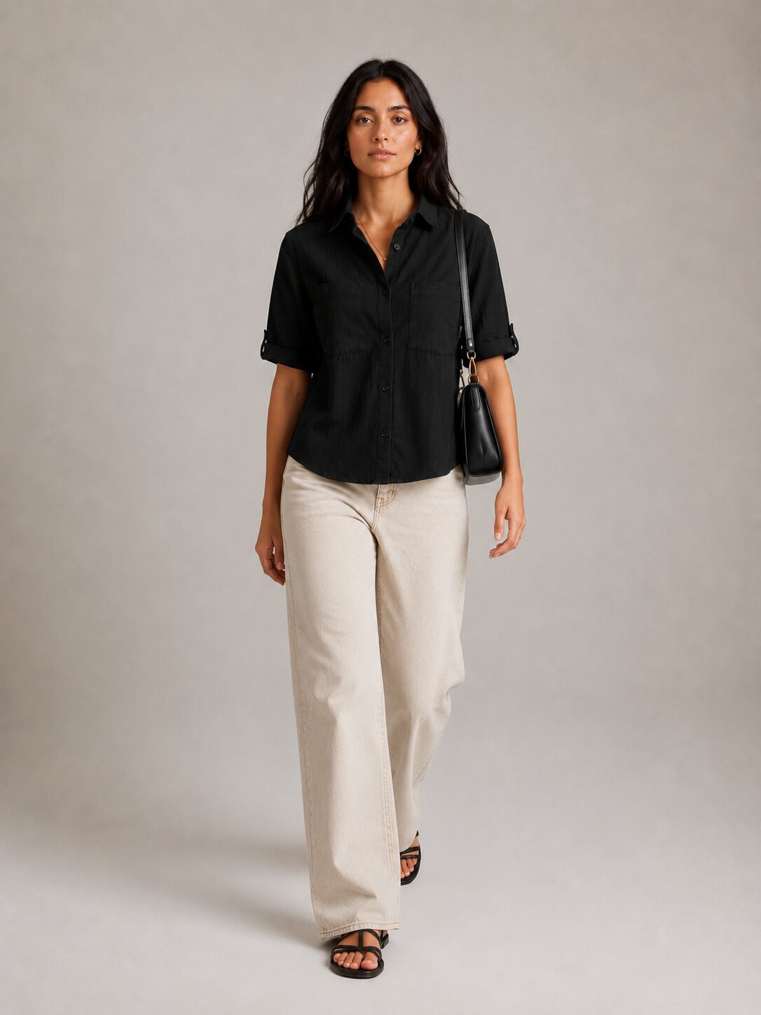 Classic Cotton Shirt – Black