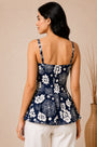 Dull Satin Mini Top – Navy Blue