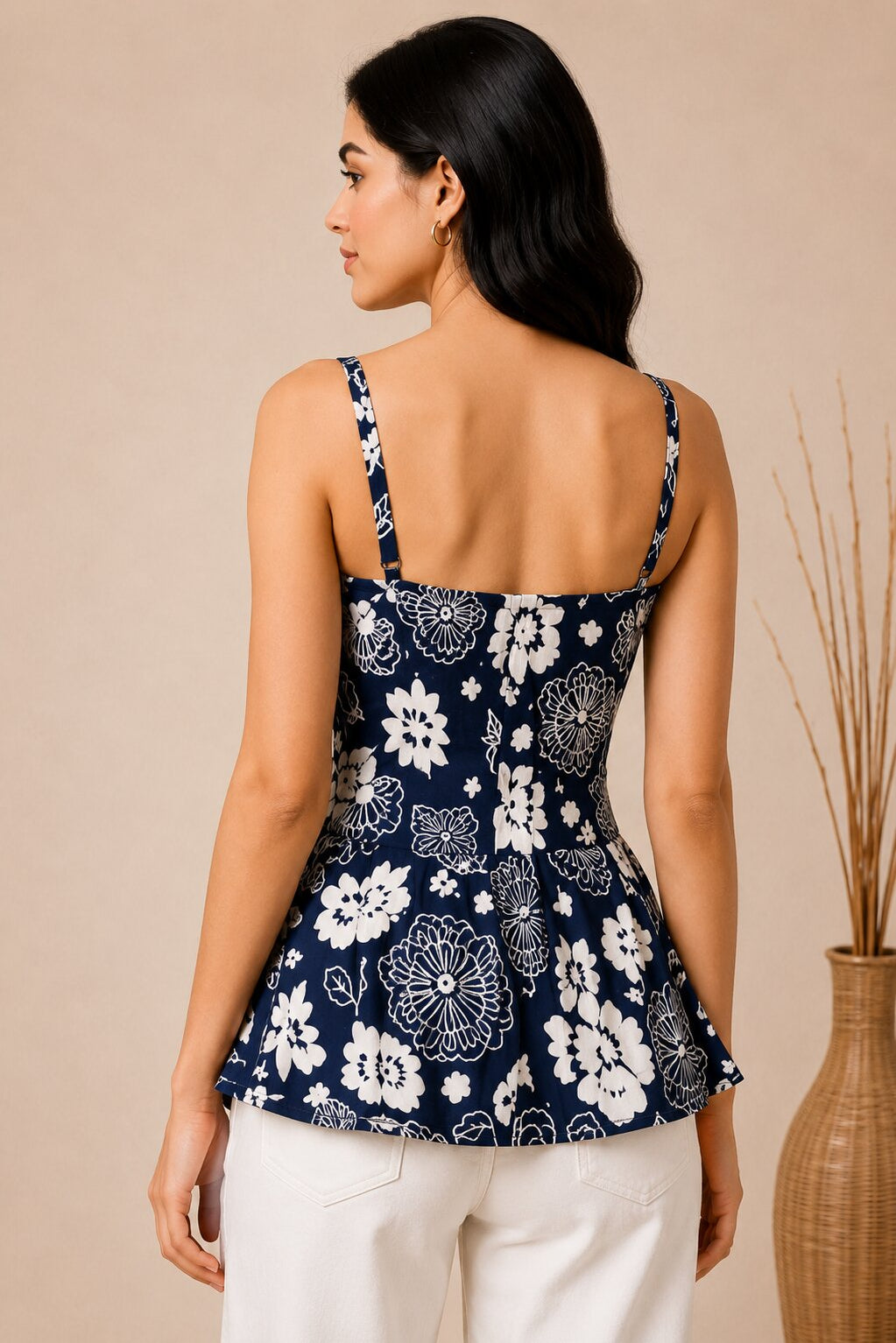 Dull Satin Mini Top – Navy Blue