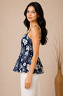 Dull Satin Mini Top – Navy Blue