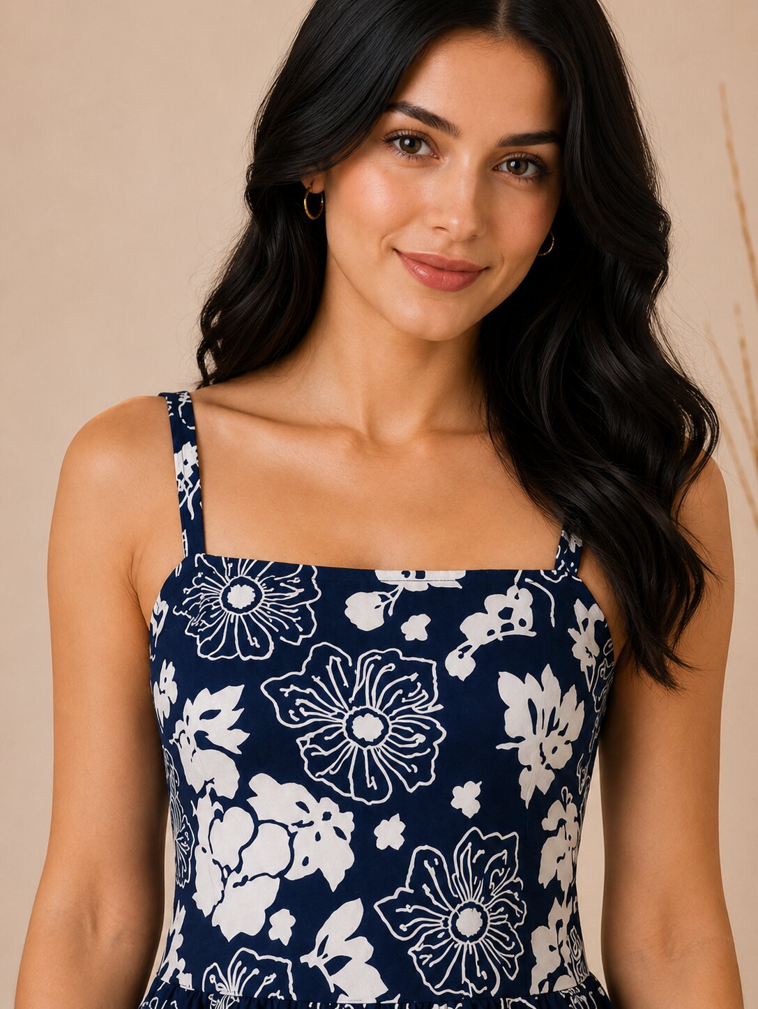 Dull Satin Mini Top – Navy Blue