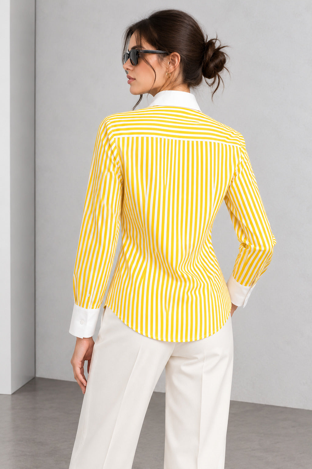 Striped Cotton Shirt – Yellow