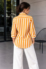 Striped Cotton Shirt – Orange & White