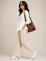 Button-Down Peplum Top – White
