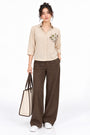 Embroidered Cotton Shirt – Khaki