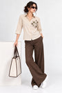 Embroidered Cotton Shirt – Khaki