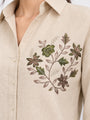 Embroidered Cotton Shirt – Khaki