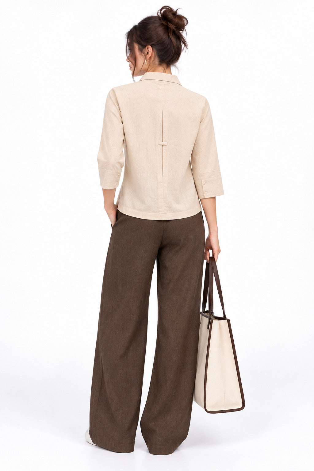 Embroidered Cotton Shirt – Khaki