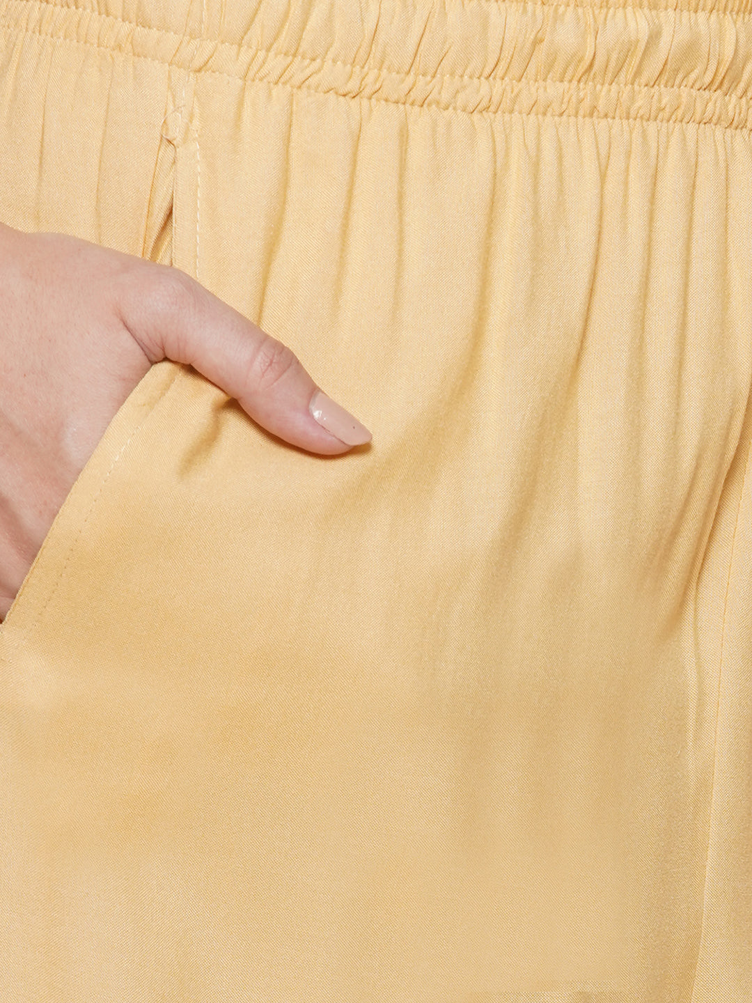 Wide-Leg Palazzo Trousers – Golden Yellow