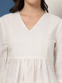 Lace Trim Top and Wide-Leg Trouser Co-ord Set – White