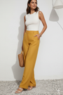 Pleated Wide-Leg Trousers – Mustard