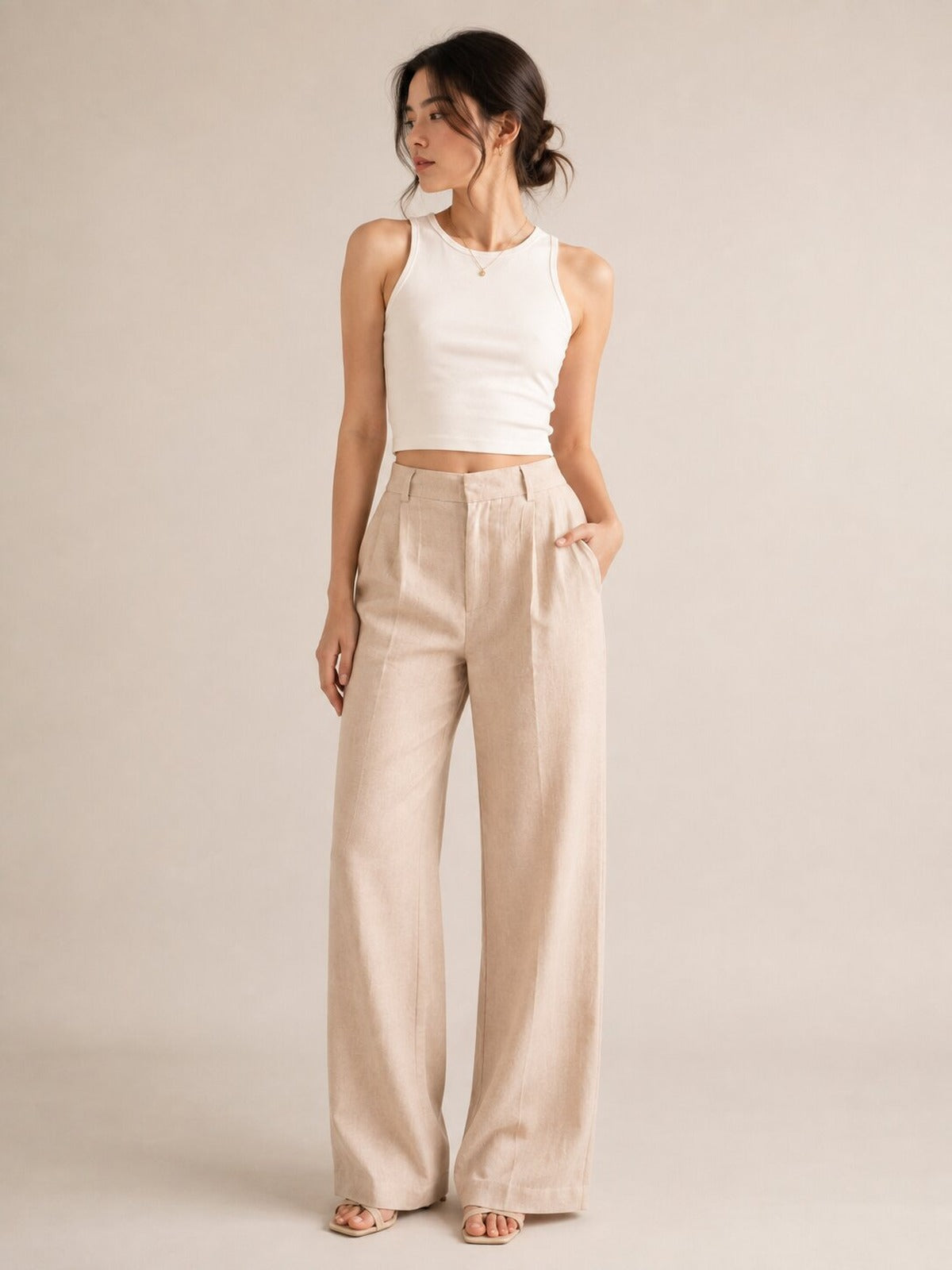KATLINE western wear - crop top and wide-leg trousers